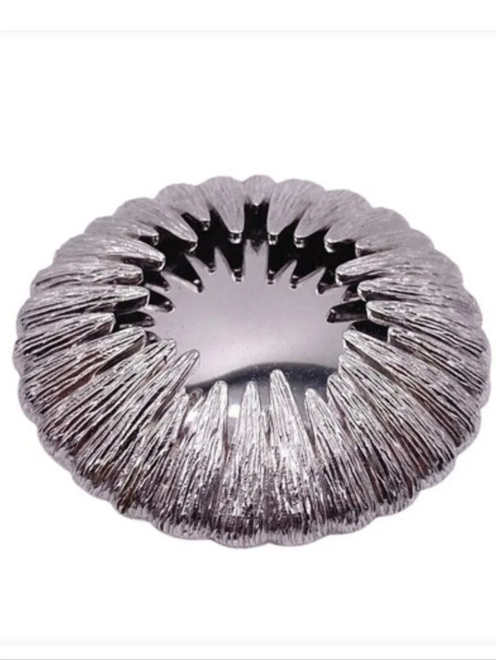 Vtg Monet Signed Large Silver Tone Mirrored Starburst Sun Celestial Brooch